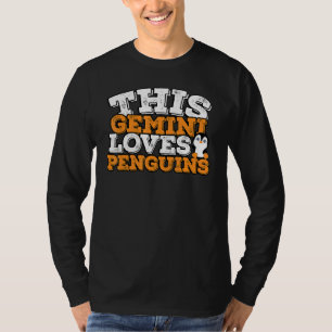Camiseta Horoscópio Sinal Zodíaco Gemini ama Pinguins