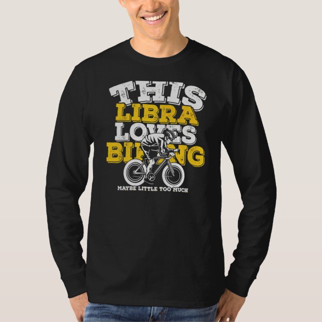 Camiseta Horoscópio Sinal Zodíaco Libra ama Biking (Frente)