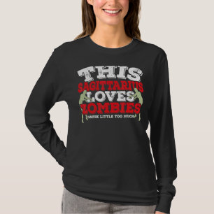 Camiseta Horoscópio Sinal Zodíaco Sagitário Ama Zombies