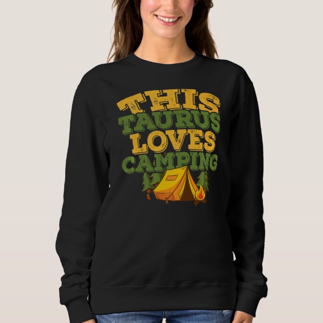 Camiseta Horoscópio Sinal Zodíaco Taurus ama Acampamento (Frente)