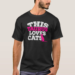 Camiseta Horoscópio Sinal Zodíaco Taurus ama Gatos