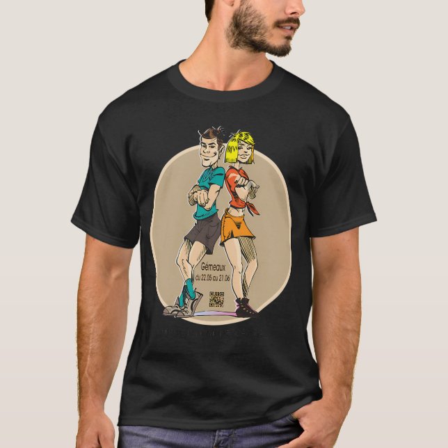 Camiseta horóscopo do homem de gêmeos (Frente)