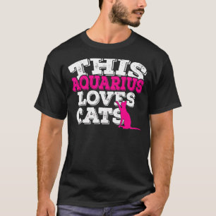 Camiseta Horóscopo Signo Zodíaco Aquário Ama Gatos