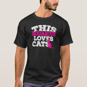 Camiseta Horóscopo Signo Zodíaco Aquário Ama Gatos