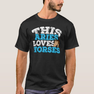 Camiseta Horóscopo Signo Zodíaco Áries Ama Cavalos