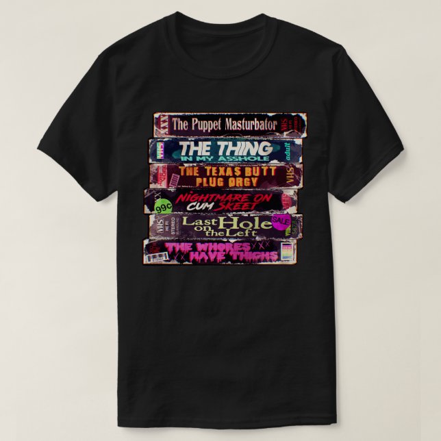 Camiseta Horror Adulto VHS (Frente do Design)
