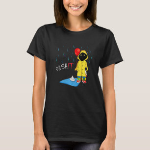 Camiseta Horror Assustador Halloween Negro Pessoa Gato Mist