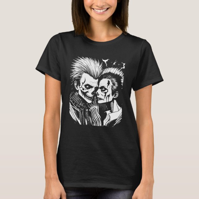 Camiseta Horror Casal Punk Oculta Metal Rockabilly (Frente)