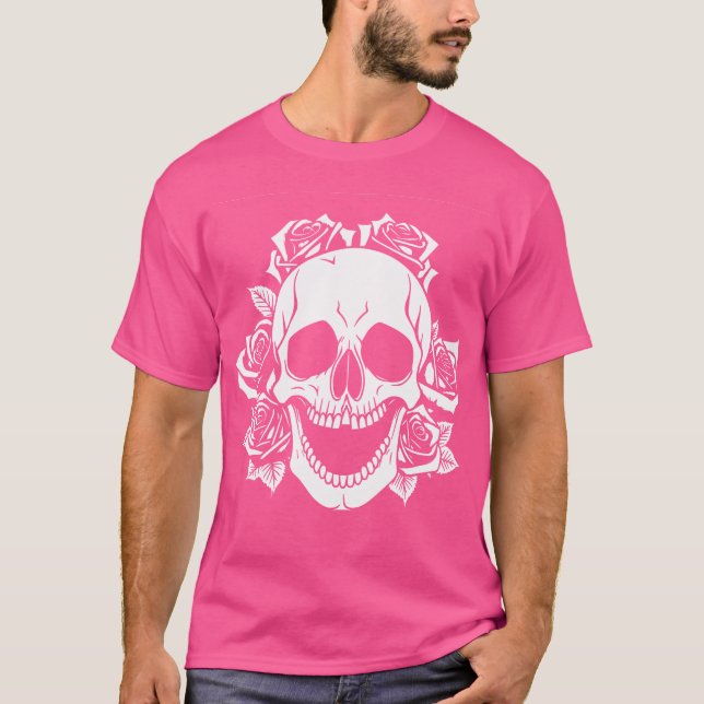 Camiseta Horror Crânio Arte Caveira Caveira Gótica Metal Pe (Frente)
