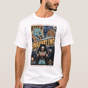 Camiseta Horror Desvendado - Cabina Assombrada, Esqueleto E