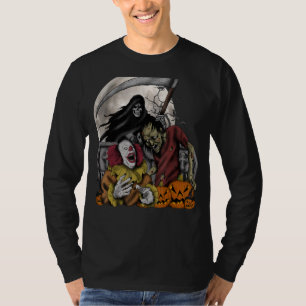 Camiseta Horror do Palhaço do Assassino de Mau do Halloween