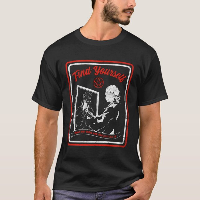 Camiseta Horror Encontre-Se Demônio Dentro (Frente)