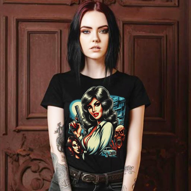 Camiseta Horror Girl dos anos 80 (Criador carregado)