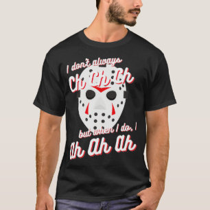 Camiseta Horror Hockey Mask Engraçado Ch Ch Ch Ah Ah Ah Ah