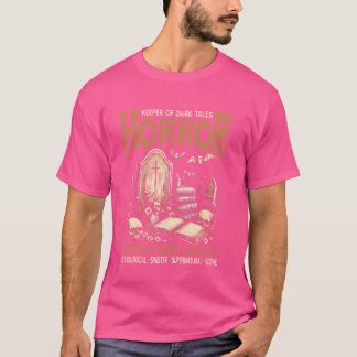 Camiseta Horror Lendo Leitor Guardião De Histórias Escuras 