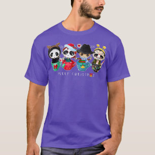 Camiseta Horror Movie Merry Christmas Chibi Characters Cute