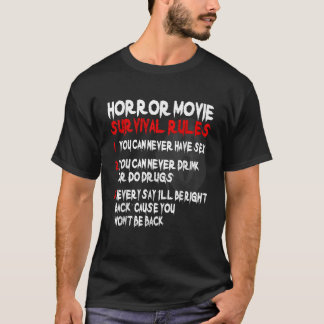 Camiseta Horror Movie Rules 80s filmes de terror TShirt