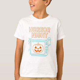 Camiseta Horror Night Neon Halloween Roupas unisex