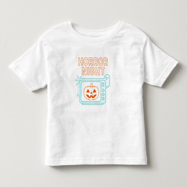 Camiseta Horror Night Neon Halloween Roupas unisex (Frente)