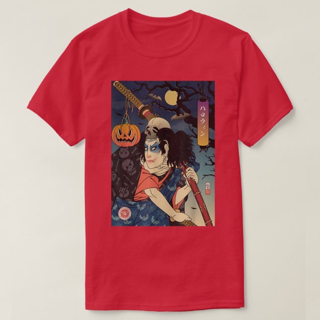 Camiseta Horror Samurai Piada Palhaço Morte (Frente do Design)