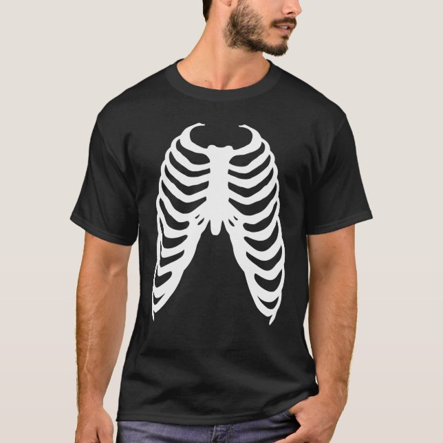 Camiseta Horror Terror Em Costelas Humanas Cage Skeleton Os (Frente)