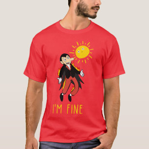 Camiseta horror vampiro engraçado com o sol