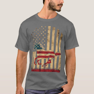 Camiseta Horse American Flag USA 4 de julho Men Boy