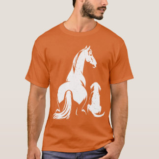 Camiseta HORSE and DOG Motif for women and men Horse Dog Lo