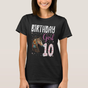 Camiseta Horse Animal 10th Birthday Girl Bday 10 anos