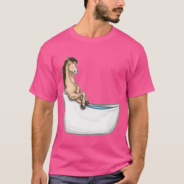 Camiseta Horse Bathe Bathtub amigo (Frente)