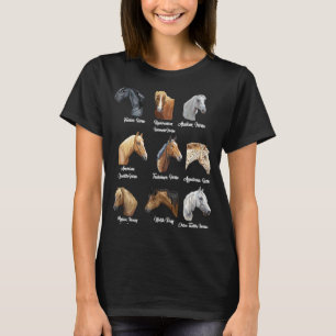 Camiseta Horse Breeds Horseback equestre para mulheres