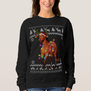Camiseta Horse Christmas Lights Santa Hat Ornament