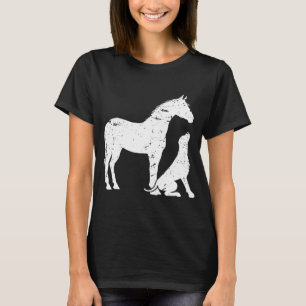 Camiseta HORSE e DOG Motif para mulheres e homens. Cachorro