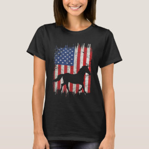 Camiseta Horse Eua Flag Horseback Riding Fazenda Patr