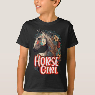 Camiseta Horse Girl Equestrian Retrato Western Horseback R