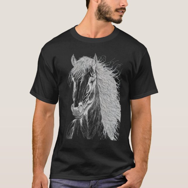 Camiseta Horse illustration Gift for Horseback Riding Horse (Frente)