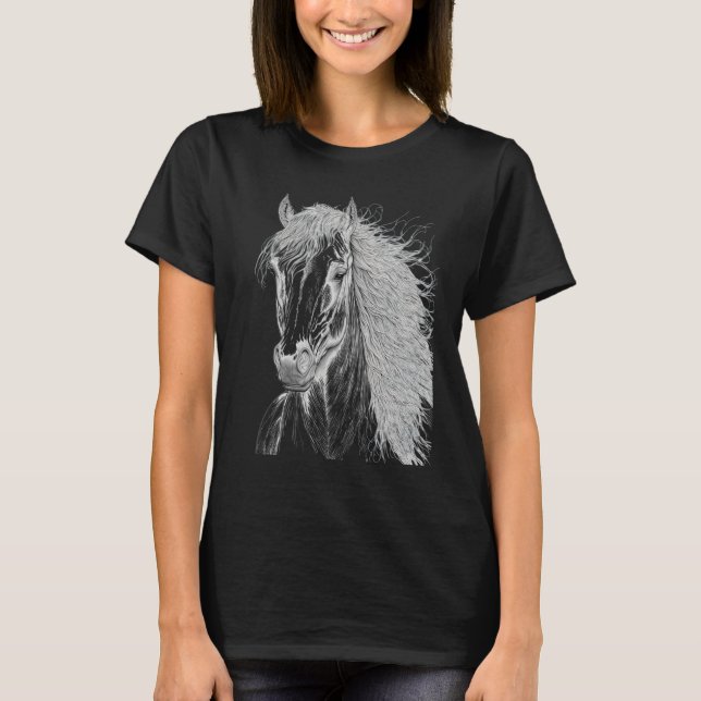 Camiseta Horse illustration Gift for Horseback Riding Horse (Frente)