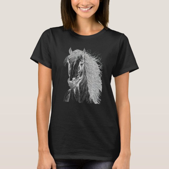 Camiseta Horse illustration Gift for Horseback Riding Horse (Frente)