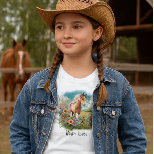 Camiseta Horse Lover Pinto Foal Girls