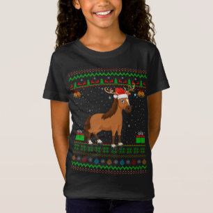 Camiseta Horse Lover Santa Hat Correspondendo a Christma Ca