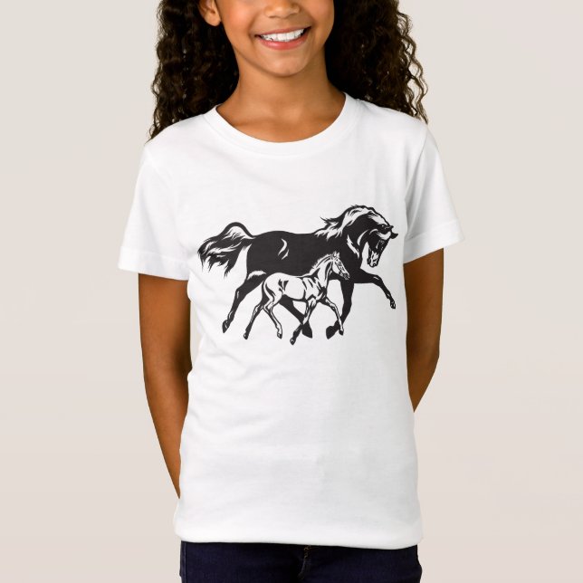 Camiseta Horse Mare Colt Girls Cavalos Cowgirl Equestres (Frente)