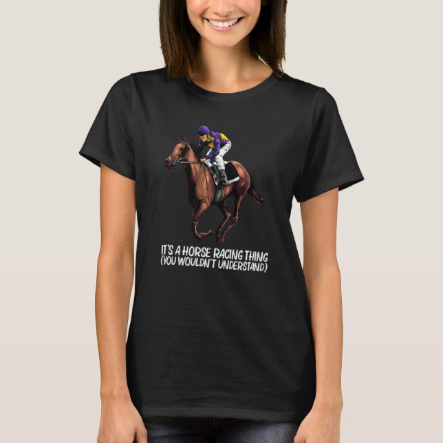 Camiseta Horse Racing For Men Women Horse Racer Jockey (Frente)