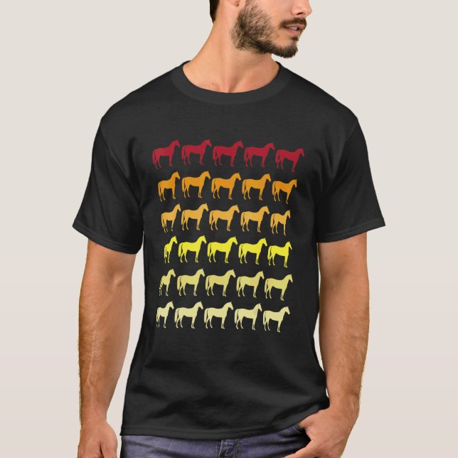 Camiseta Horse Retro Animal Pattern (Frente)
