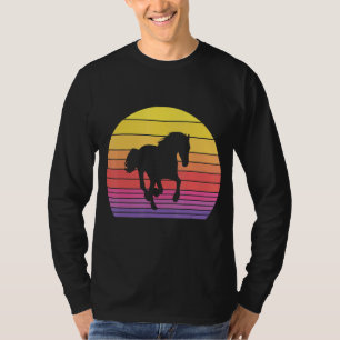 Camiseta Horse Retro Vintage em desnutrição 60s 70s Anim Su