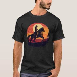 Camiseta Horse Rider Retro Vintage Sunset Horse Graph