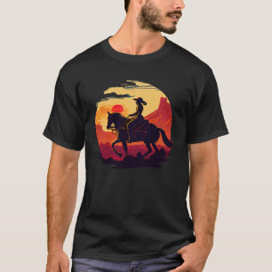 Camiseta Horse Rider Retro Vintage Sunset Horse Graph