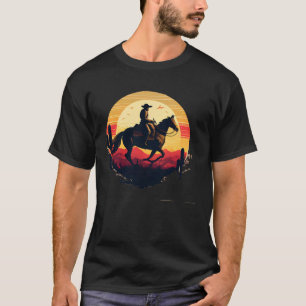 Camiseta Horse Rider Retro Vintage Sunset Horse Graph