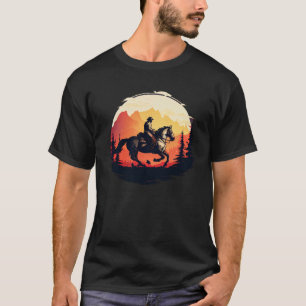Camiseta Horse Rider Retro Vintage Sunset Horse Graph