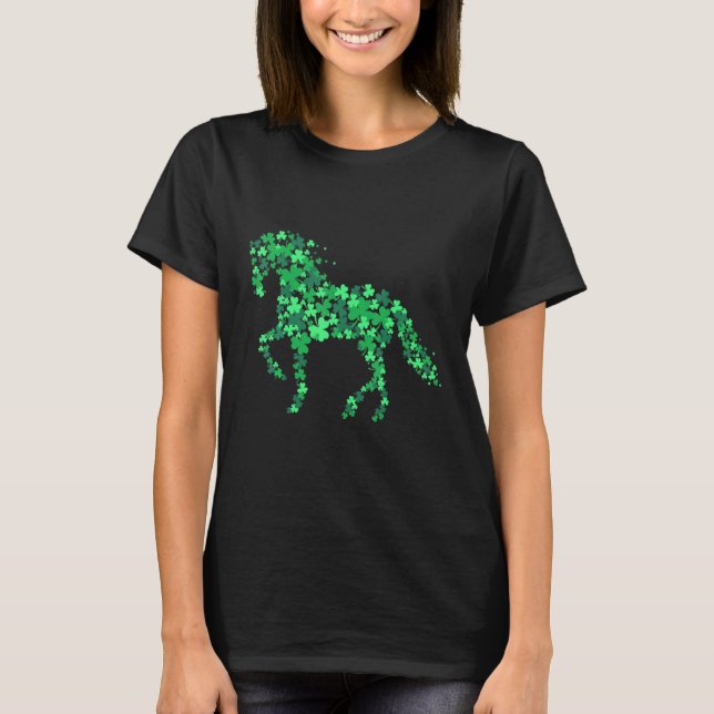 Camiseta Horse Shamrock Horseback Andando em Rua Equestre P (Frente)