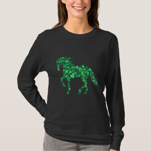 Camiseta Horse Shamrock Horseback Andando em Rua Equestre P